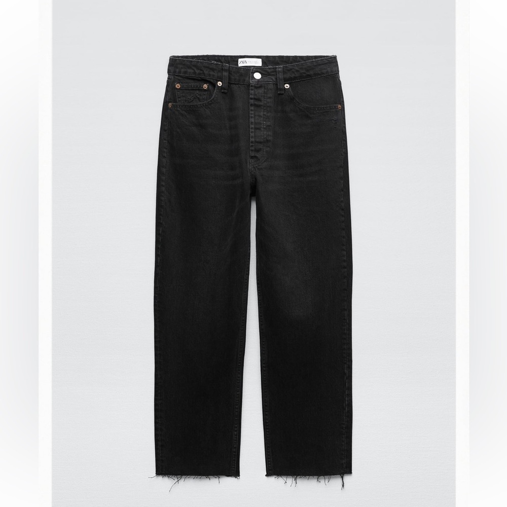 High waisted mom jeans Zara black